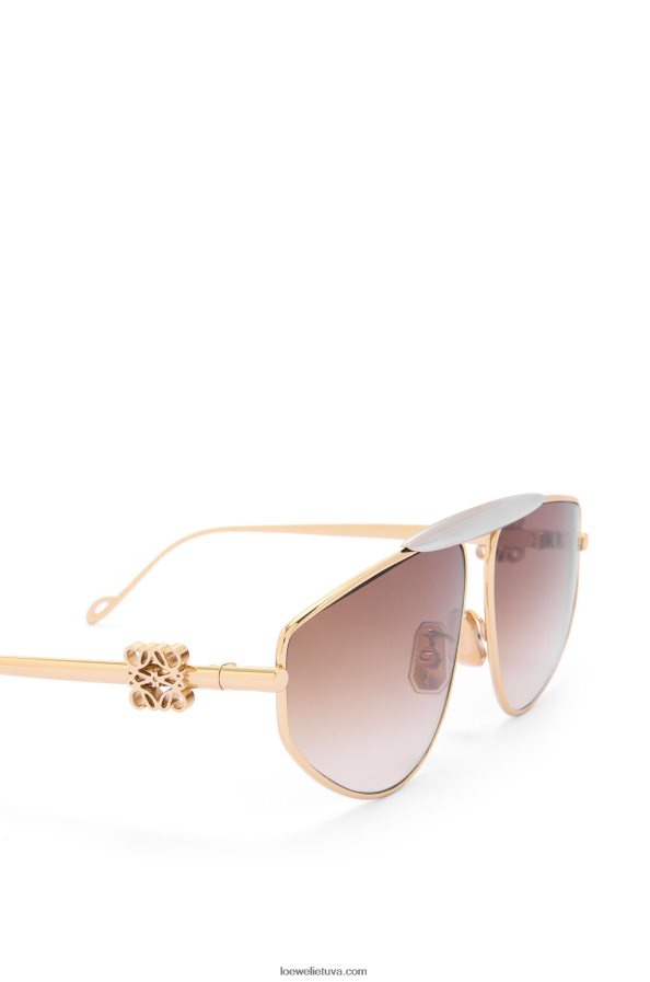 Loewe moterys spoileris nauji metaliniai aviator akiniai nuo saulės žiemos ruda BZ26XN1448