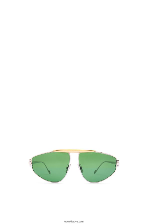 Loewe moterys spoileris nauji metaliniai aviator akiniai nuo saulės tamsiai žalia BZ26XN1449