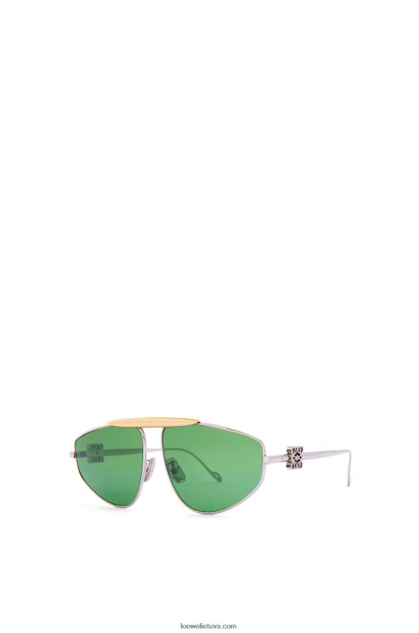 Loewe moterys spoileris nauji metaliniai aviator akiniai nuo saulės tamsiai žalia BZ26XN1449