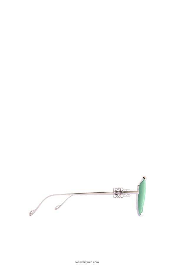 Loewe moterys spoileris nauji metaliniai aviator akiniai nuo saulės tamsiai žalia BZ26XN1449