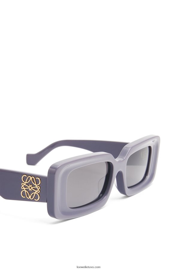 Loewe moterys stačiakampiai akiniai nuo saulės acetato dulkėta alyvinė BZ26XN1477