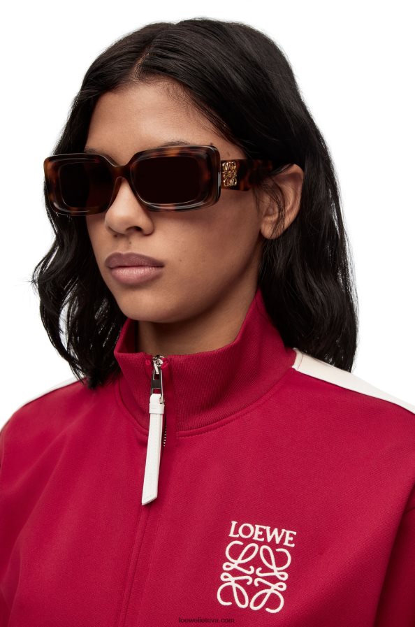 Loewe moterys stačiakampiai akiniai nuo saulės acetato havana BZ26XN1425