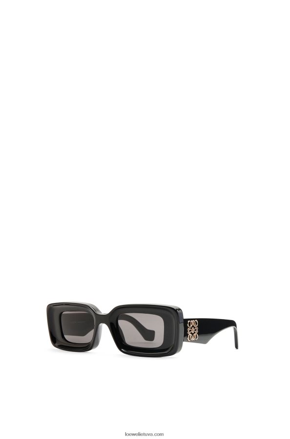 Loewe moterys stačiakampiai akiniai nuo saulės acetato juodas BZ26XN1426
