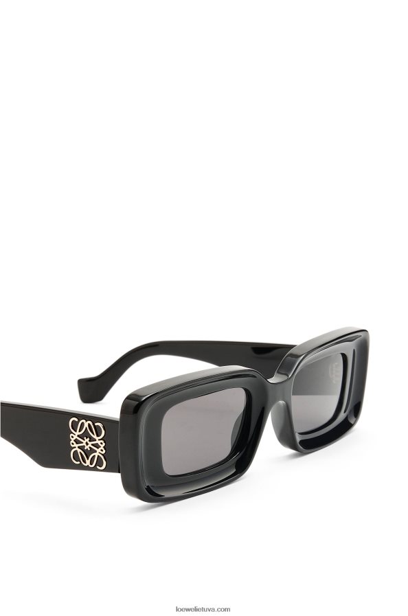 Loewe moterys stačiakampiai akiniai nuo saulės acetato juodas BZ26XN1426