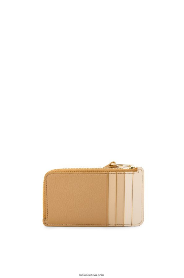 Loewe moterys Dėlionės monetų kortelės laikiklis iš klasikinės veršiuko odos angora/dulkėta smėlio spalvos BZ26XN1326