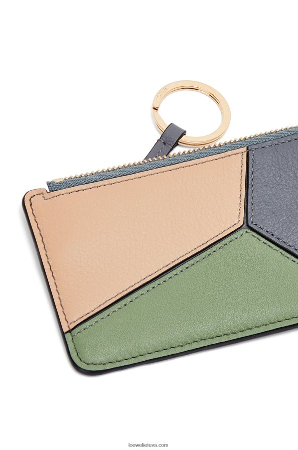 Loewe moterys Dėlionės monetų kortelės laikiklis iš klasikinės veršiuko odos asfaltas pilkas/nuogas BZ26XN1409