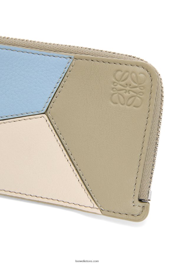 Loewe moterys Dėlionės monetų kortelės laikiklis iš klasikinės veršiuko odos dulkėta mėlyna/šalavijų žalia BZ26XN1325