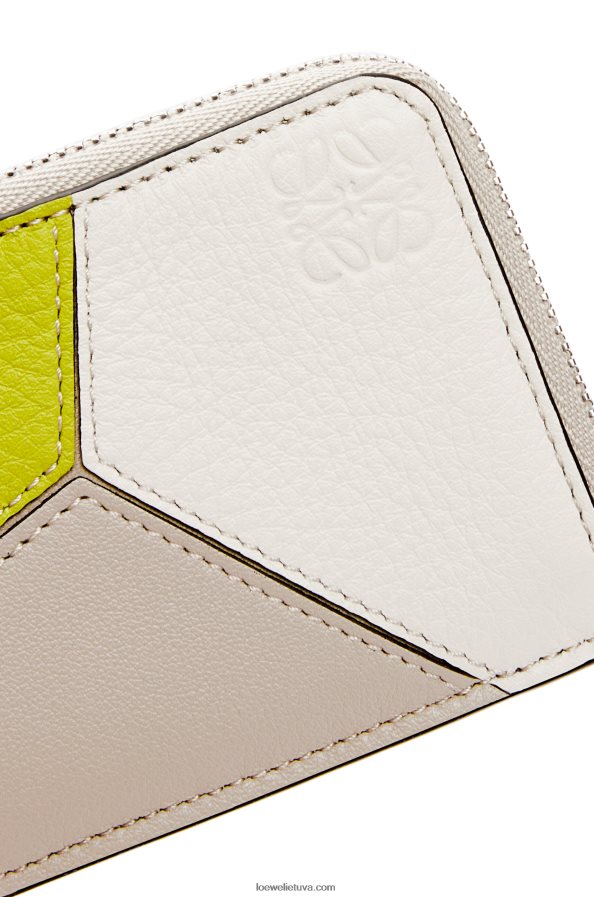 Loewe moterys Dėlionės monetų kortelės laikiklis iš klasikinės veršiuko odos laimo geltonumo/šviesiai avižų BZ26XN1347