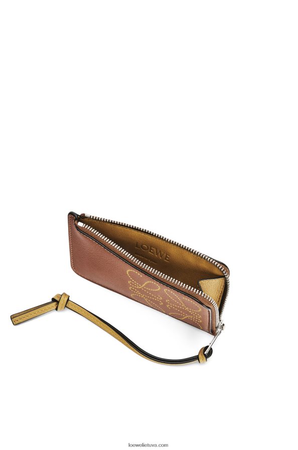 Loewe moterys Firminės monetos kortelės laikiklis iš klasikinės veršiuko odos įdegis/ochra BZ26XN1418