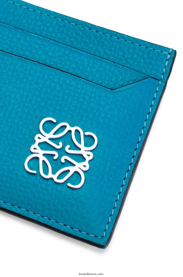 Loewe moterys anagraminis paprastas kortelių laikiklis iš akmenukų grūdėtosios veršiuko odos lagūnos mėlyna BZ26XN1415