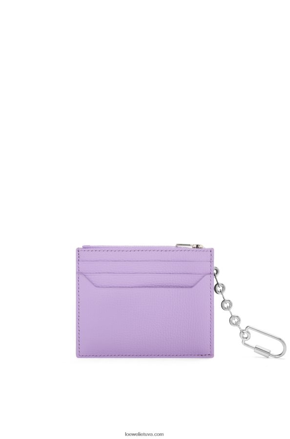 Loewe moterys anagramos kvadratinis kortelių laikiklis iš žvirgždo veršio odos su grandinėle šviesiai violetinė BZ26XN1323