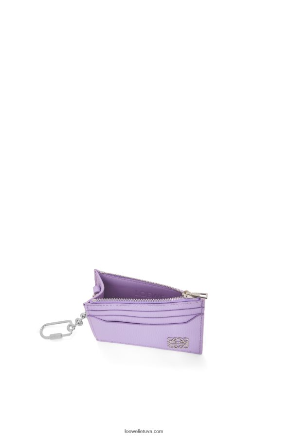Loewe moterys anagramos kvadratinis kortelių laikiklis iš žvirgždo veršio odos su grandinėle šviesiai violetinė BZ26XN1323