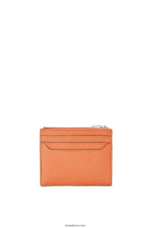 Loewe moterys anagramos kvadratinis užtrauktuku kortelių laikiklis iš žvirgždo grūdėtos odos koralinis rifas BZ26XN1399