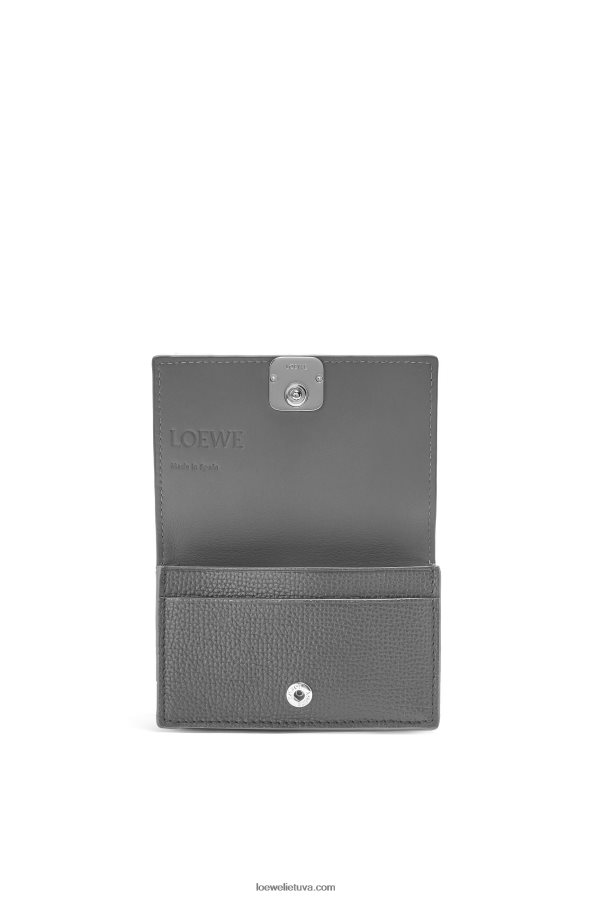 Loewe moterys anagramos vizitinės kortelės laikiklis iš žvirgždo veršiuko odos asfalto pilka BZ26XN1374
