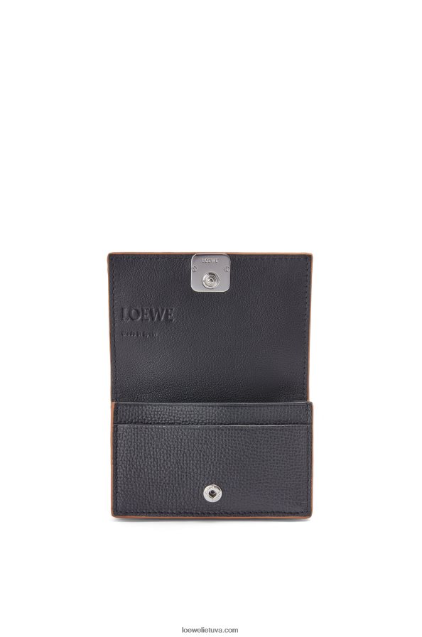 Loewe moterys anagramos vizitinės kortelės laikiklis iš žvirgždo veršiuko odos juodas BZ26XN1352