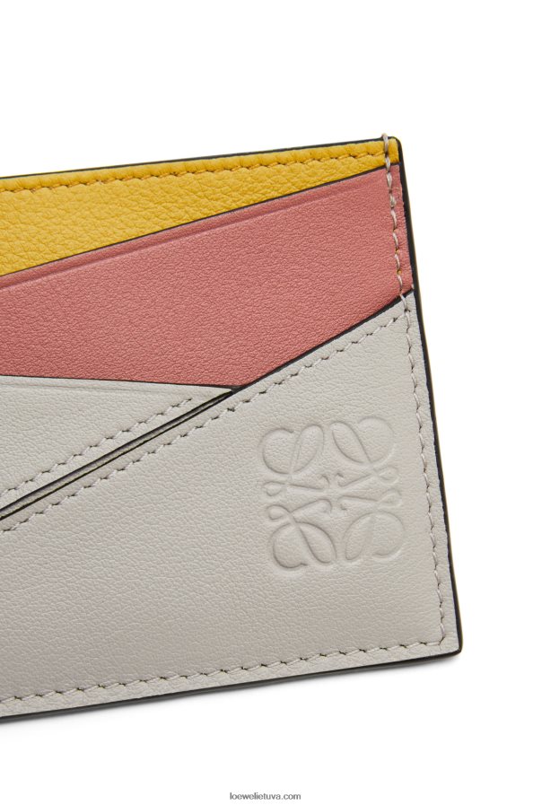 Loewe moterys dėlionė paprastas kortelių laikiklis iš klasikinės veršiuko odos vaiduoklis/persikų žydėjimas BZ26XN1364