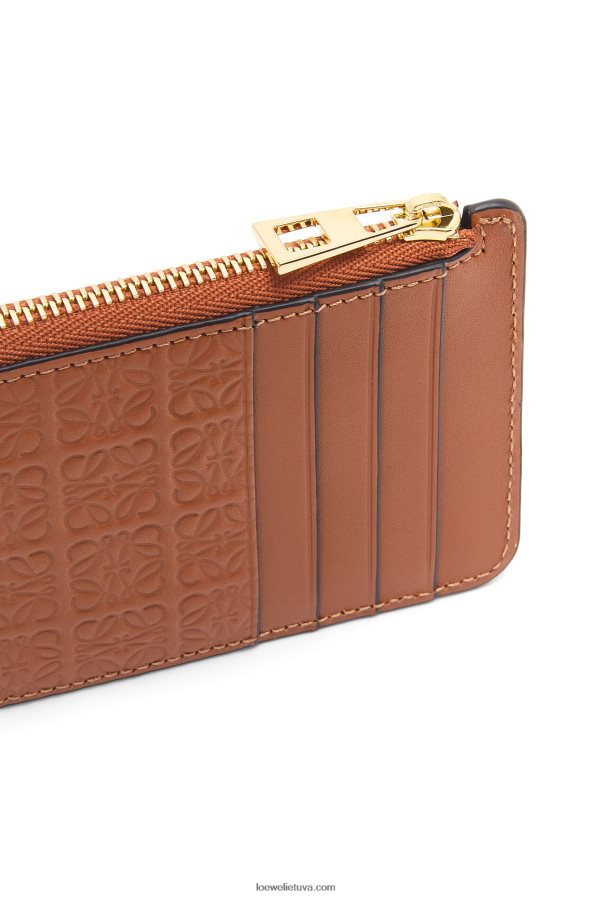 Loewe moterys kartotinis monetų kortelių laikiklis iš reljefinės šilkinės veršio odos įdegis BZ26XN1411