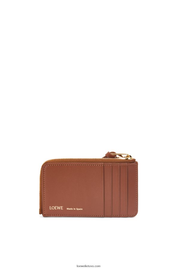 Loewe moterys monetų kortelės laikiklis iš žakardo ir veršiuko odos įdegis/pekano riešutas BZ26XN1389