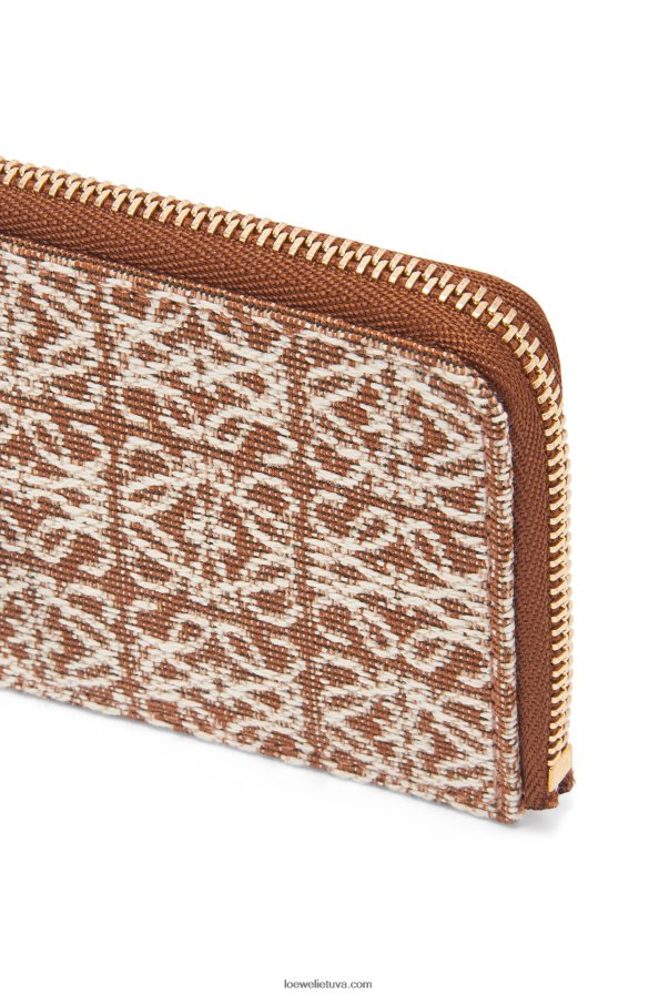 Loewe moterys monetų kortelės laikiklis iš žakardo ir veršiuko odos įdegis/pekano riešutas BZ26XN1389