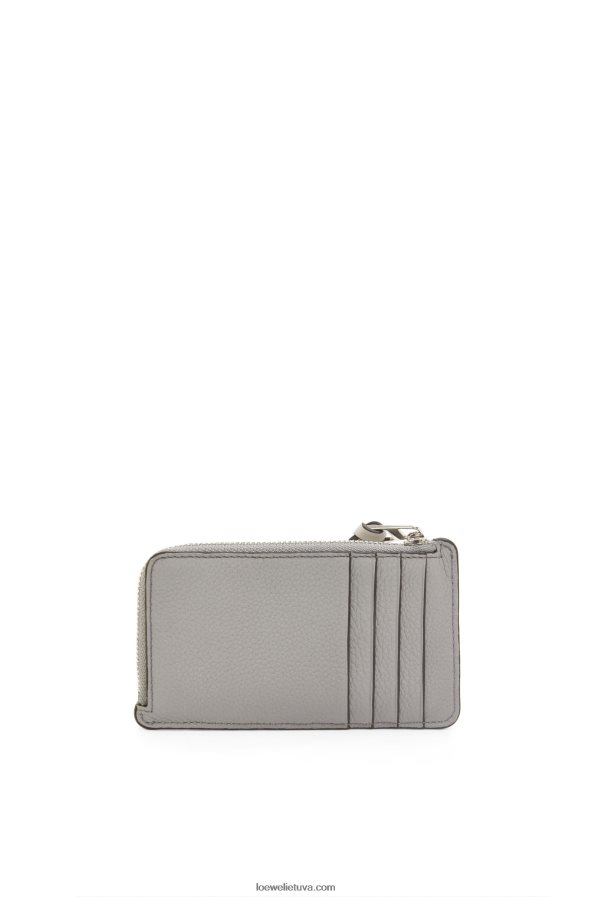 Loewe moterys monetų kortelių laikiklis iš minkštos grūdėtos veršiuko odos perlų pilka/šviesiai šviesiai žalia BZ26XN1336