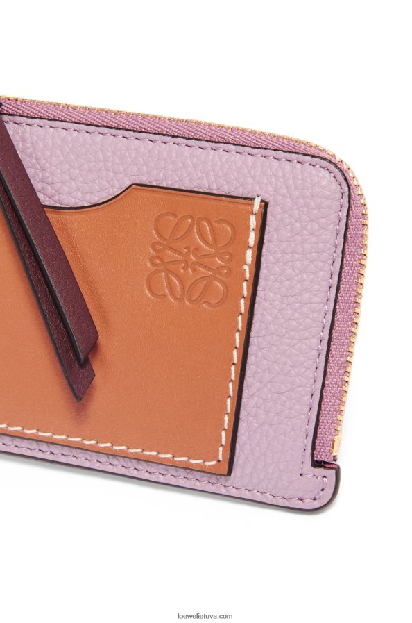 Loewe moterys monetų kortelių laikiklis iš minkštos grūdėtos veršiuko odos purvinas rausvas/gelsvai rudas BZ26XN1342