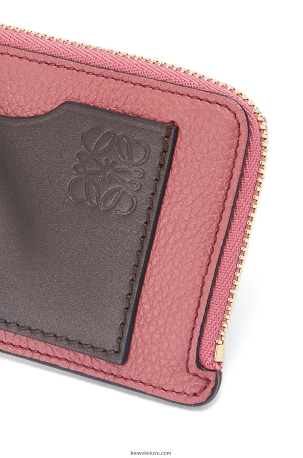Loewe moterys monetų kortelių laikiklis iš minkštos grūdėtos veršiuko odos slyva/šokoladas BZ26XN1395