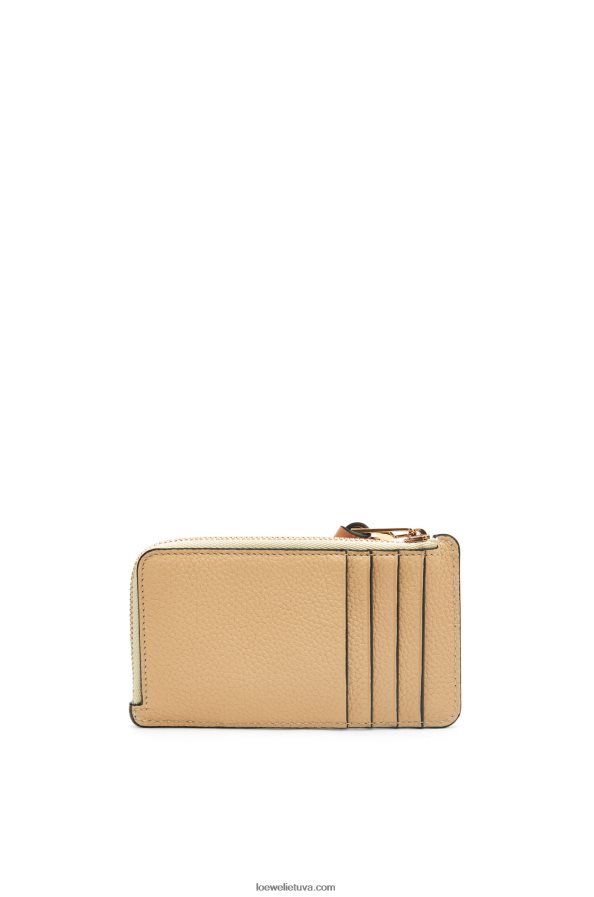 Loewe moterys monetų kortelių laikiklis iš minkštos grūdėtos veršiuko odos sviestas/blyški citrina BZ26XN1343