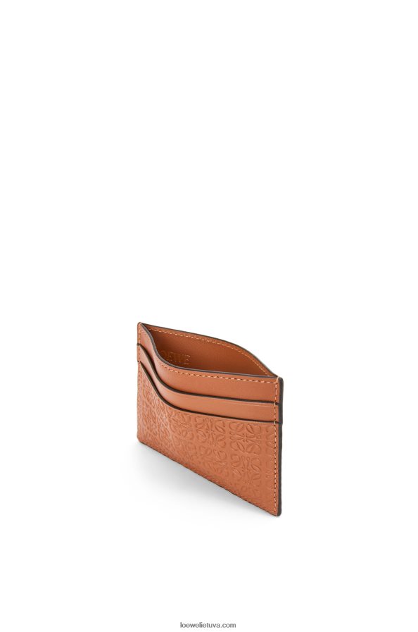 Loewe moterys pakartokite paprastą kortelių laikiklį iš reljefinės šilkinės veršio odos įdegis BZ26XN1377