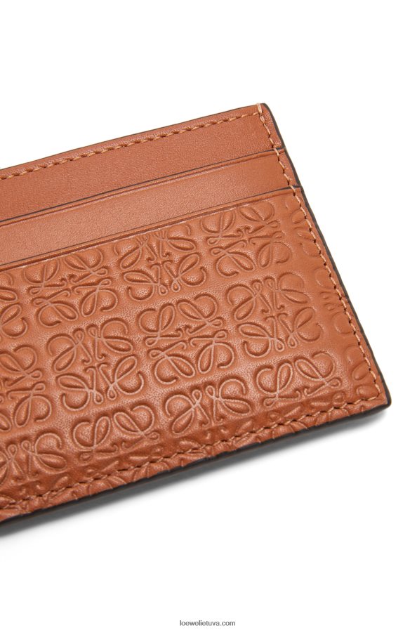 Loewe moterys pakartokite paprastą kortelių laikiklį iš reljefinės šilkinės veršio odos įdegis BZ26XN1377