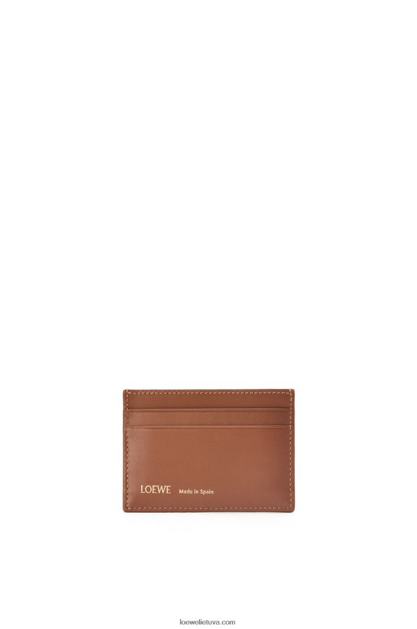 Loewe moterys paprastas kortelių laikiklis iš žakardo ir veršiuko odos įdegis/pekano riešutas BZ26XN1391