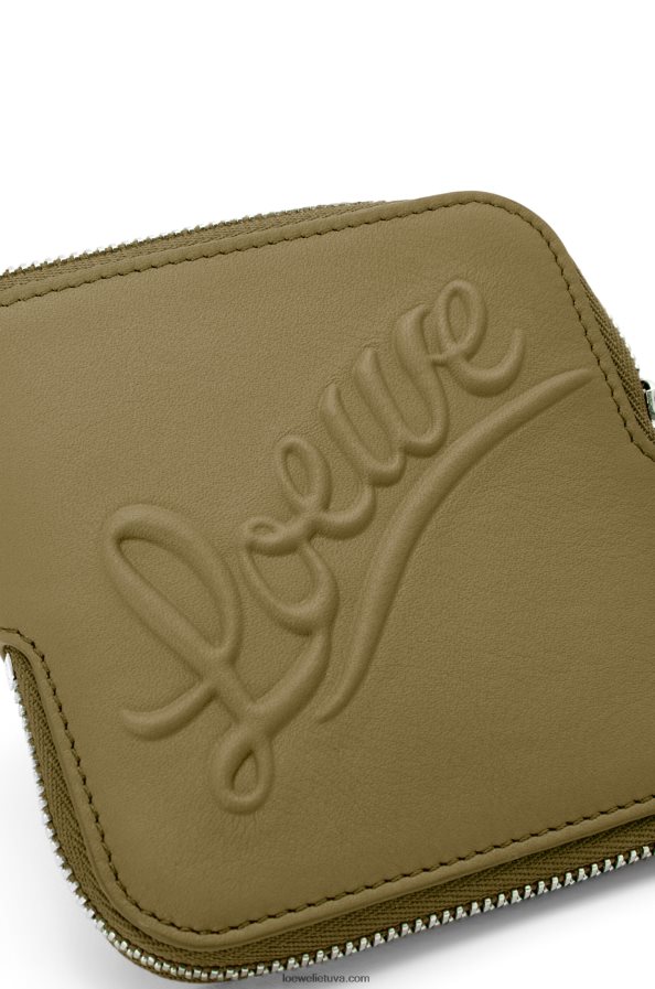Loewe moterys dvigubas monetų dėklas iš klasikinės veršiuko odos alyvuogių BZ26XN1334