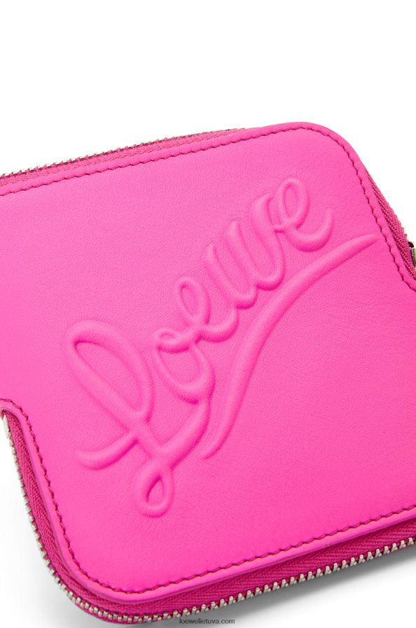 Loewe moterys dvigubas monetų dėklas iš klasikinės veršiuko odos fuksija BZ26XN1335