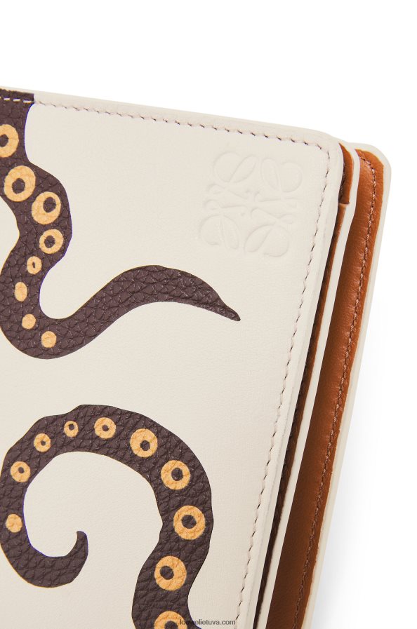 Loewe moterys Aštuonkojis kompaktiška užtrauktuku užsegama piniginė iš klasikinės blauzdos minkšta balta BZ26XN1304