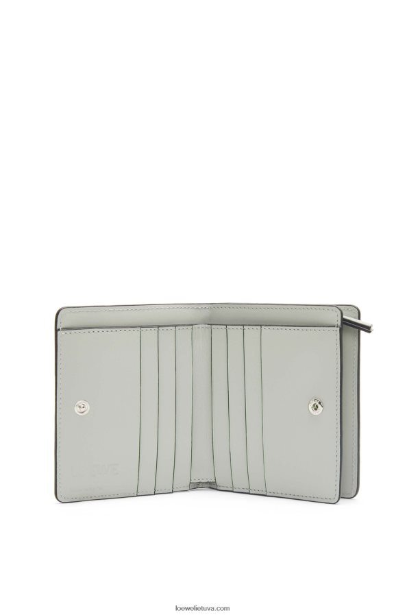 Loewe moterys Dėlionė, kompaktiška klasikinės veršio odos piniginė su užtrauktuku pelenų pilka/šviesiai celadonas BZ26XN1261
