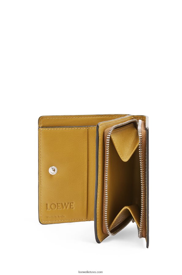 Loewe moterys Kompaktiška klasikinio blauzdos odos piniginė su užtrauktuku įdegis/ochra BZ26XN1301