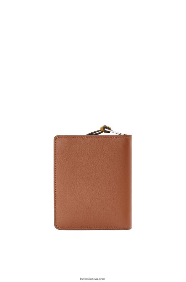 Loewe moterys Kompaktiška klasikinio blauzdos odos piniginė su užtrauktuku įdegis/ochra BZ26XN1301