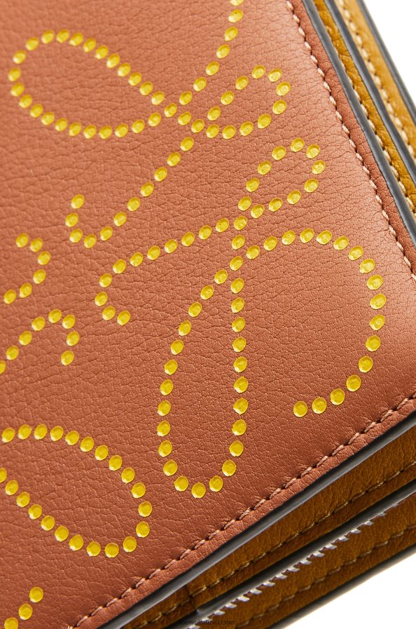 Loewe moterys Kompaktiška klasikinio blauzdos odos piniginė su užtrauktuku įdegis/ochra BZ26XN1301