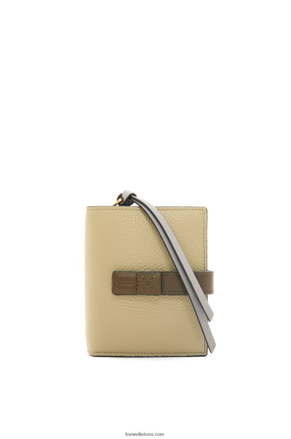 Loewe moterys Kompaktiška piniginė su užtrauktuku iš minkštos blauzdos odos šalavijų žalia / tamsiai chaki žalia BZ26XN1211
