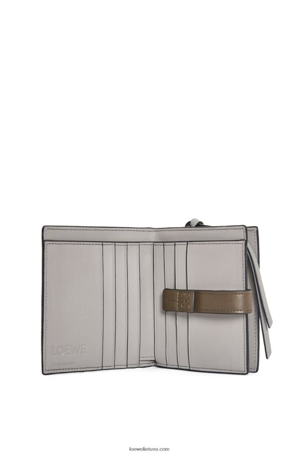 Loewe moterys Kompaktiška piniginė su užtrauktuku iš minkštos blauzdos odos šalavijų žalia / tamsiai chaki žalia BZ26XN1211