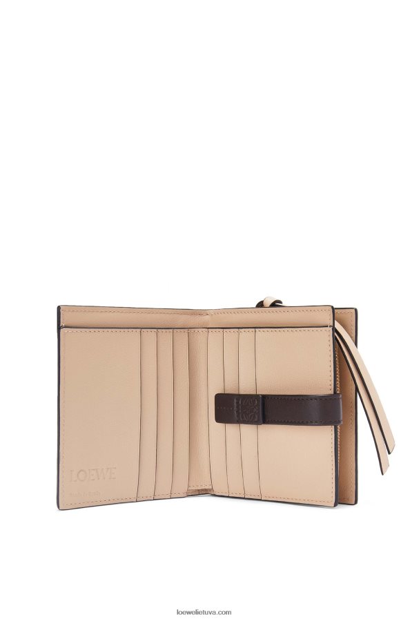 Loewe moterys Kompaktiška piniginė su užtrauktuku iš minkštos blauzdos odos slyva/šokoladas BZ26XN1244