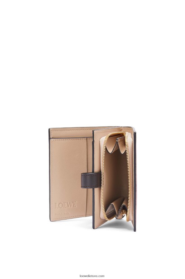 Loewe moterys Kompaktiška piniginė su užtrauktuku iš minkštos blauzdos odos slyva/šokoladas BZ26XN1244