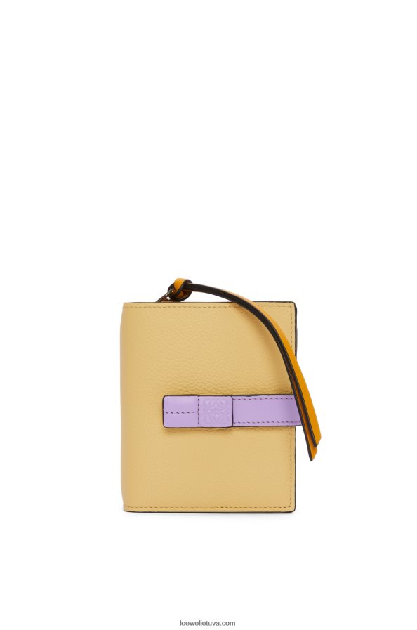 Loewe moterys Kompaktiška piniginė su užtrauktuku iš minkštos blauzdos odos tamsus sviestas / rausvas BZ26XN1268