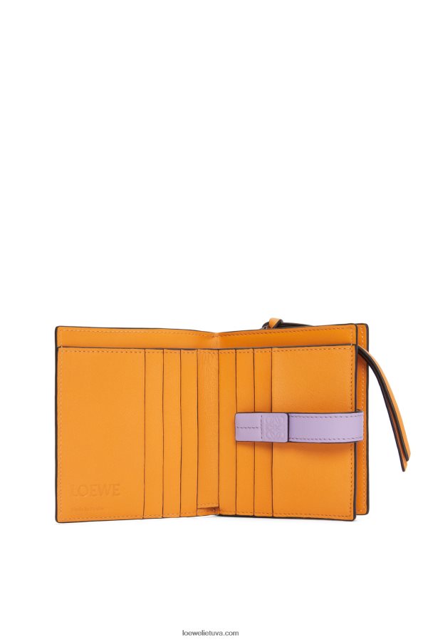 Loewe moterys Kompaktiška piniginė su užtrauktuku iš minkštos blauzdos odos tamsus sviestas / rausvas BZ26XN1268