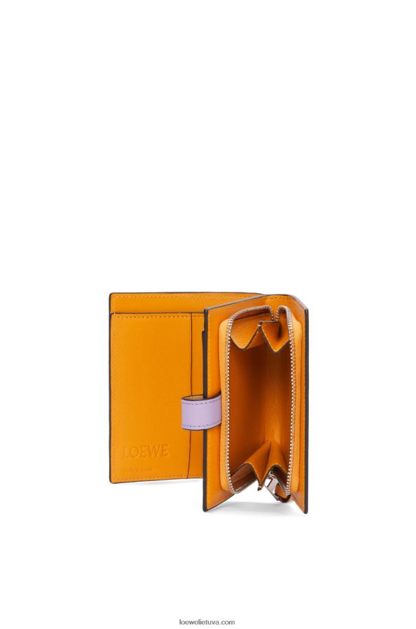 Loewe moterys Kompaktiška piniginė su užtrauktuku iš minkštos blauzdos odos tamsus sviestas / rausvas BZ26XN1268