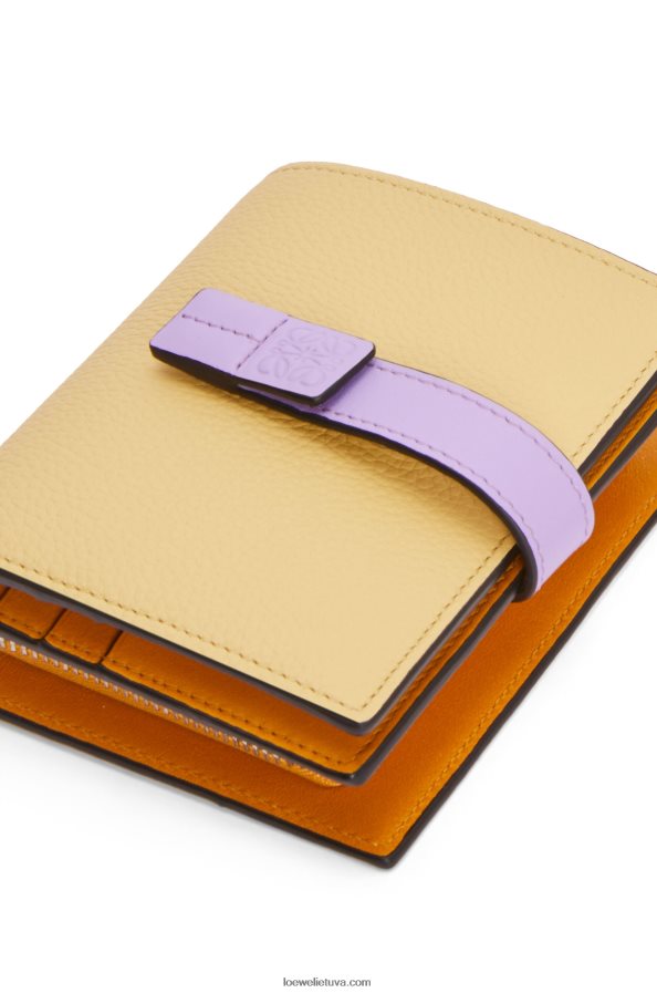 Loewe moterys Kompaktiška piniginė su užtrauktuku iš minkštos blauzdos odos tamsus sviestas / rausvas BZ26XN1268