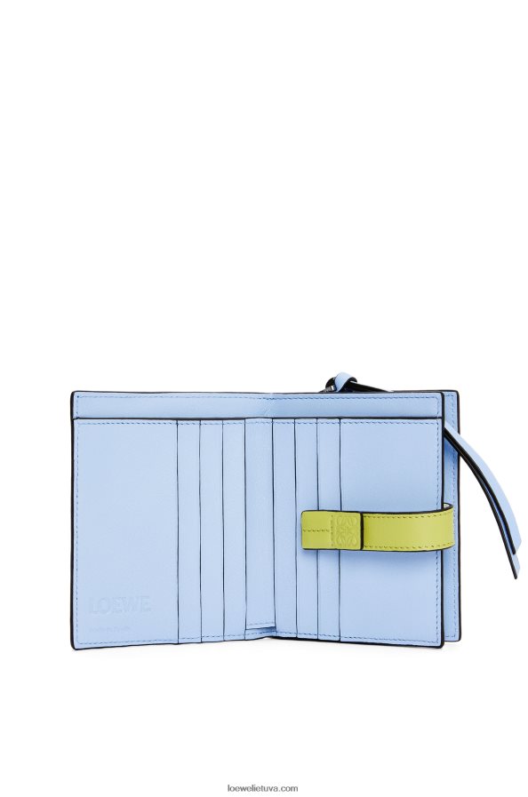 Loewe moterys Kompaktiška piniginė su užtrauktuku iš minkštos blauzdos odos švelniai balta/kalkių geltona BZ26XN1229
