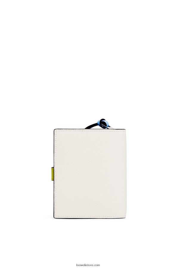 Loewe moterys Kompaktiška piniginė su užtrauktuku iš minkštos blauzdos odos švelniai balta/kalkių geltona BZ26XN1229