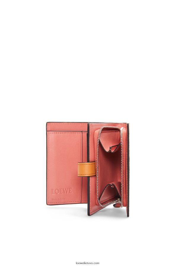Loewe moterys Kompaktiška piniginė su užtrauktuku iš minkštos blauzdos odos šviesios avižos/medus BZ26XN1222