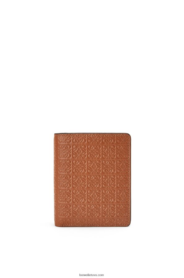 Loewe moterys Pakartotinė kompaktiška piniginė su užtrauktuku iš reljefinės šilkinės veršio odos įdegis BZ26XN1281