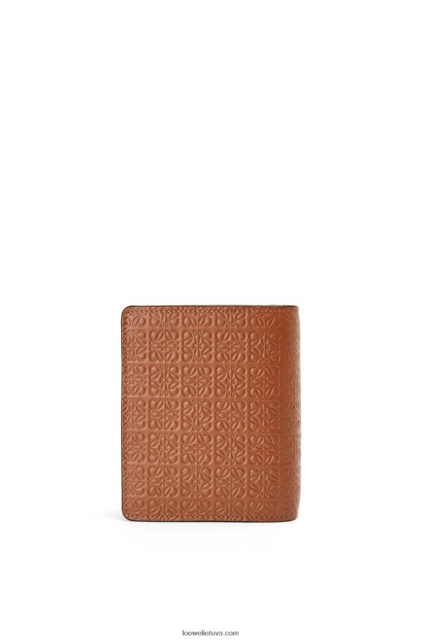 Loewe moterys Pakartotinė kompaktiška piniginė su užtrauktuku iš reljefinės šilkinės veršio odos įdegis BZ26XN1281